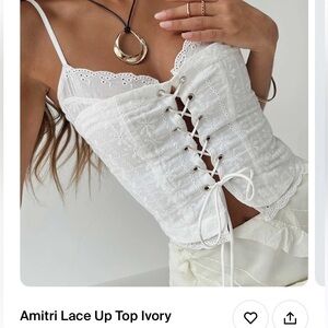 Princess Polly amitri lace up top in ivory